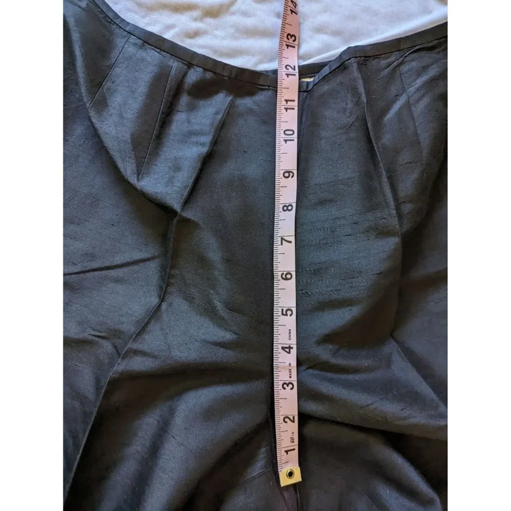 Talbots‎ Womens Silk Trouser Pants High Rise Straight Leg Black Size 10 Petite